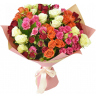 Букет из разноцветных кустовых роз Букет из разноцветных кустовых роз